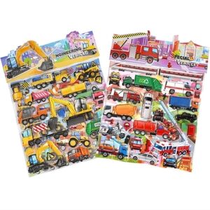 Colorful Construction and Emergency Vehicle Toy sticker Set